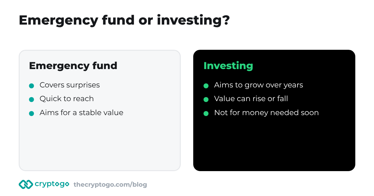Emergency fund compared with investments